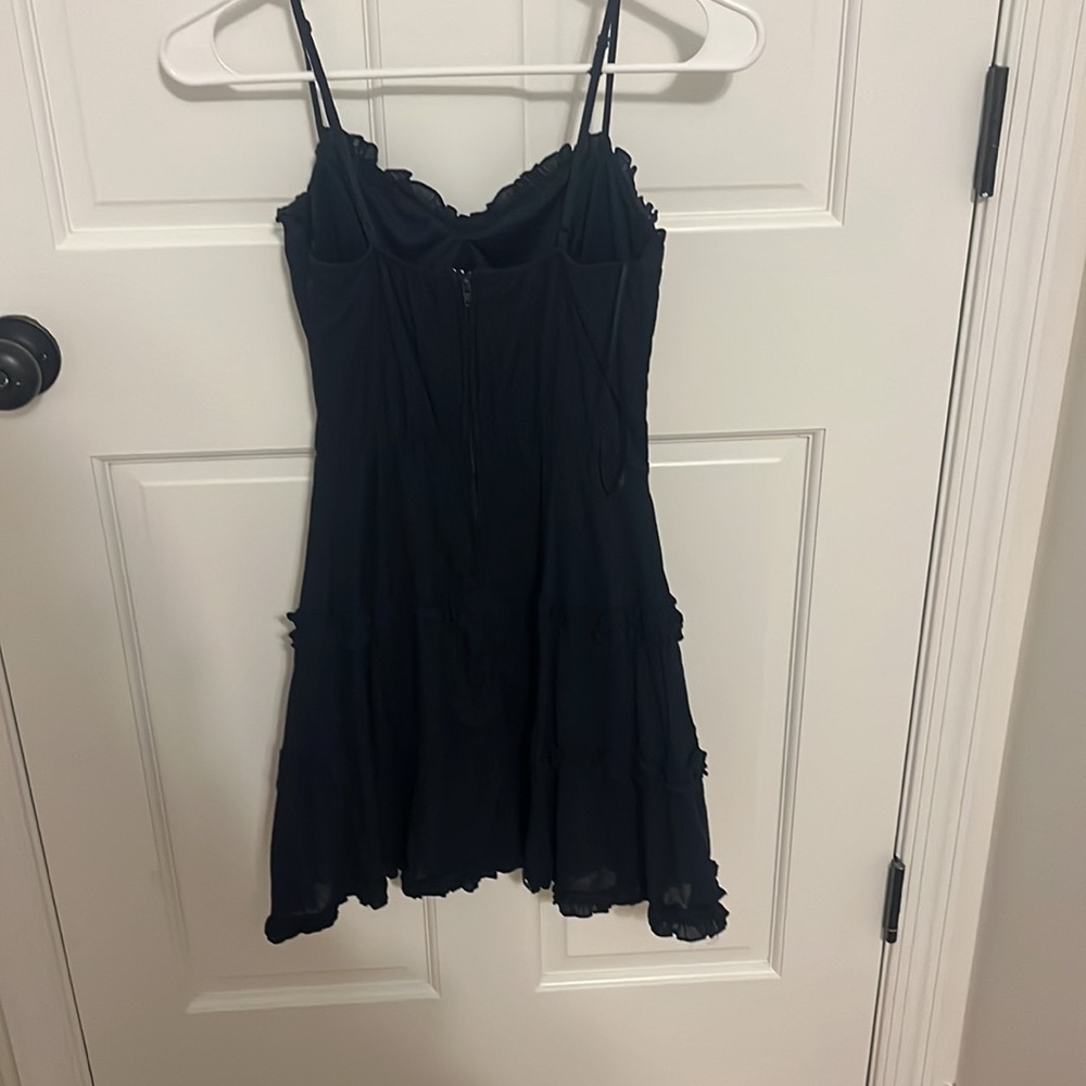 Navy Ruffle Dress - Picture 5 of 5